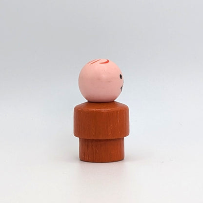 Boy - Orange Wood Body | Plastic Head - Fisher Price Little People