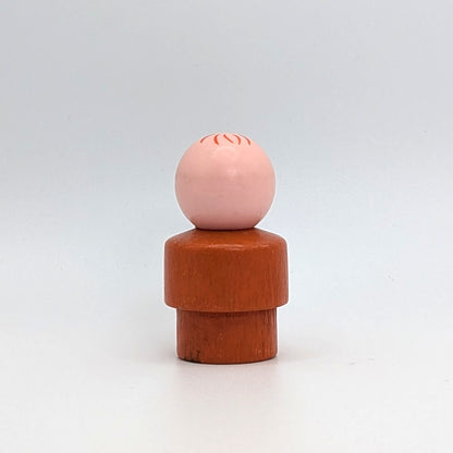 Boy - Orange Wood Body | Plastic Head - Fisher Price Little People