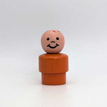 Boy - Orange Wood Body | Wood Head - Fisher Price Little People