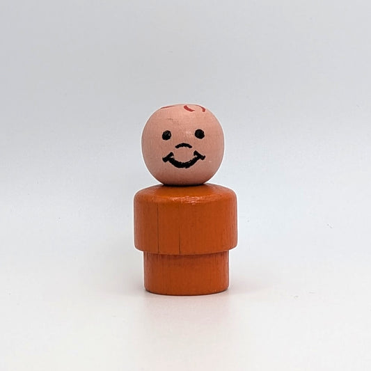 Boy - Orange Wood Body | Wood Head - Fisher Price Little People