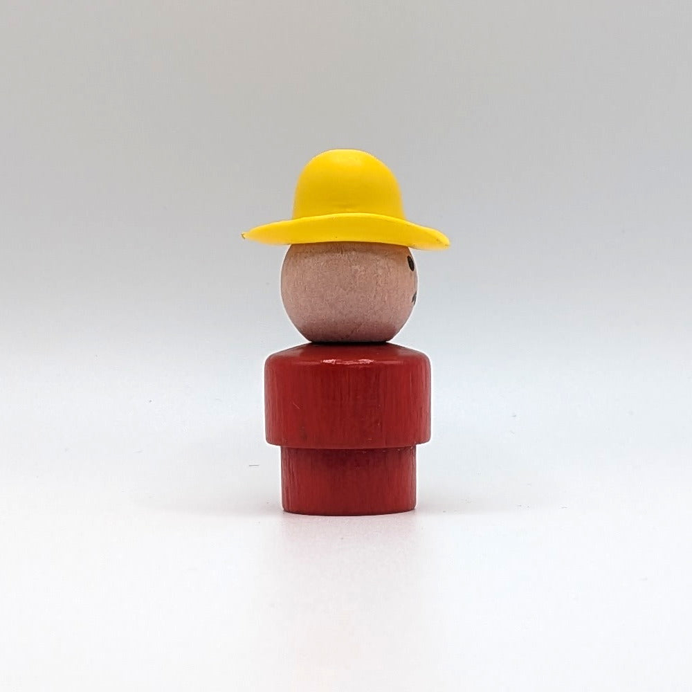 Farmer Boy - Red Wood Body | Wood Head - Fisher Price Little People