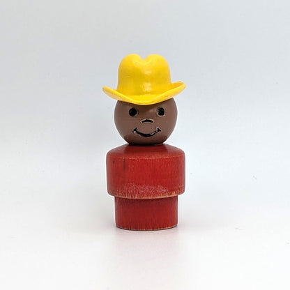 Farmer Boy - Red Wood Body | Plastic Head - Fisher Price Little People
