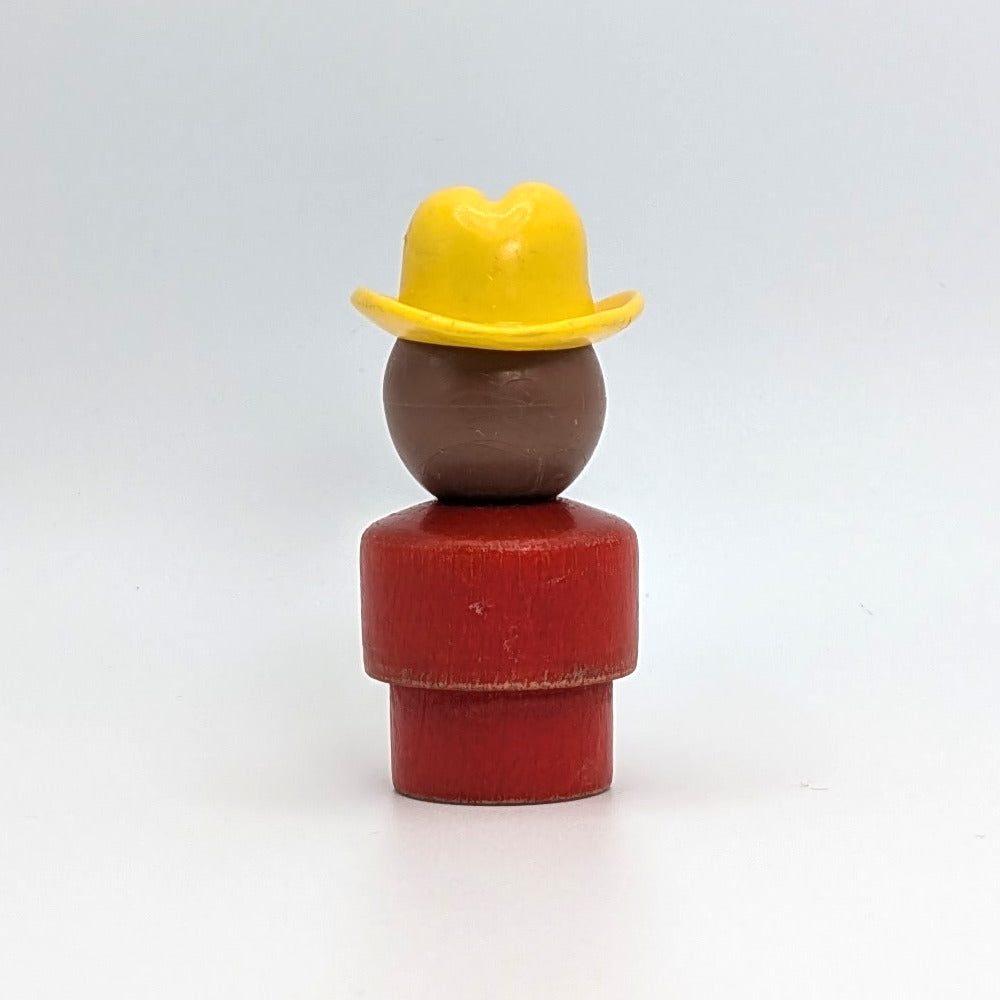 Farmer Boy - Red Wood Body | Plastic Head - Fisher Price Little People