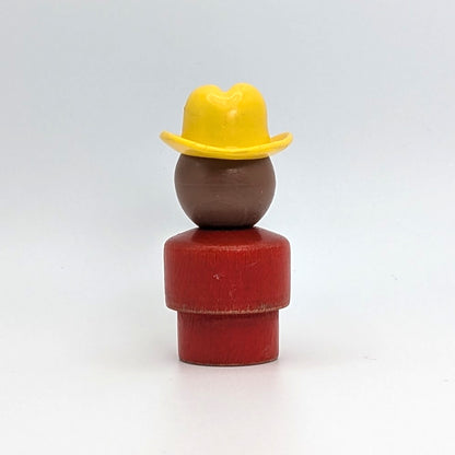 Farmer Boy - Red Wood Body | Plastic Head - Fisher Price Little People