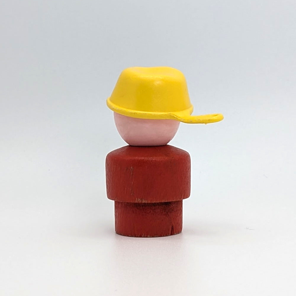 Boy - Red Wood Body | Plastic Head - Fisher Price Little People