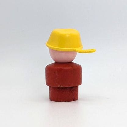 Boy - Red Wood Body | Plastic Head - Fisher Price Little People