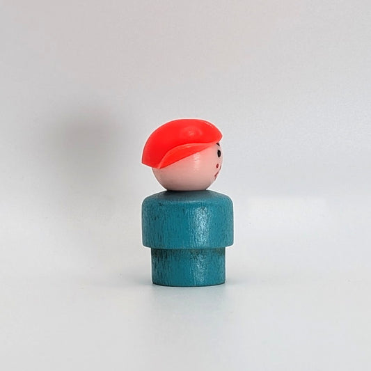 Boy - Turquoise Wood Body | Plastic Head - Fisher Price Little People