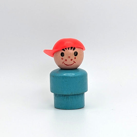 Boy - Turquoise Wood Body | Wood Head - Fisher Price Little People