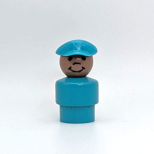 Pilot - Turquoise Wood Body | Plastic Head - Fisher Price Little People