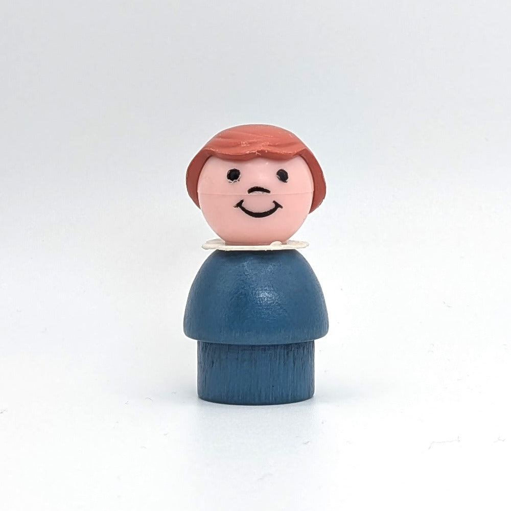 Girl - Blue Wood Body | Plastic Head - Fisher Price Little People