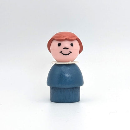 Girl - Blue Wood Body | Plastic Head - Fisher Price Little People