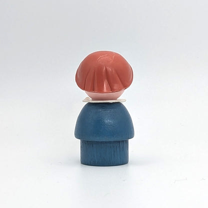 Girl - Blue Wood Body | Plastic Head - Fisher Price Little People