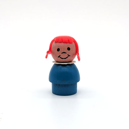 Girl - Blue Wood Body | Wood Head - Fisher Price Little People