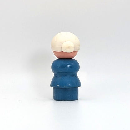 Woman - Blue Wood Body | Wood Head - Fisher Price Little People