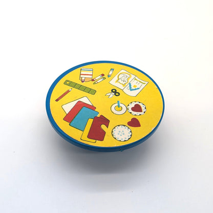 Round Table Blue - Arts & Crafts Litho - Fisher Price Little People
