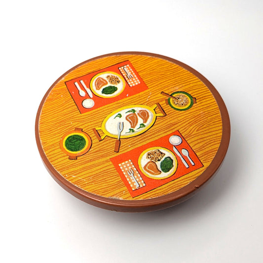 Round Table Brown - Porkchop Litho - Fisher Price Little People