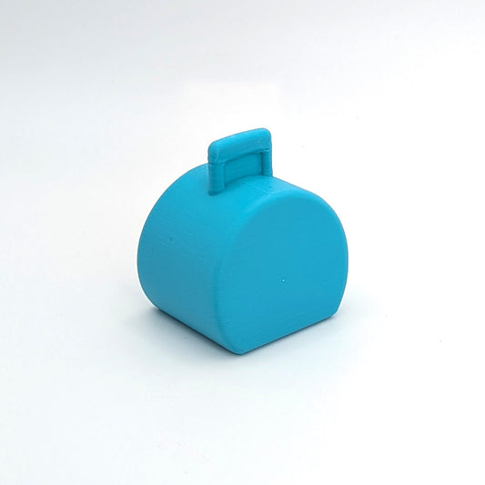 Suitcase Hatbox Blue 3D Printed Custom - Compatible with Little People