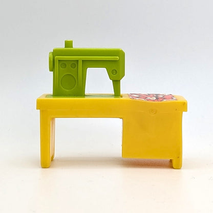 Sewing Machine - Yellow/Green with Replacement Sticker - Fisher Price Little People