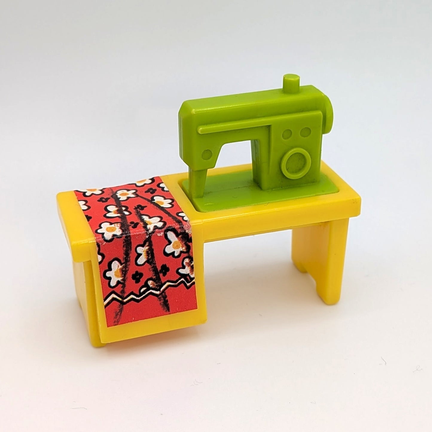 Sewing Machine - Yellow/Green with Replacement Sticker - Fisher Price Little People