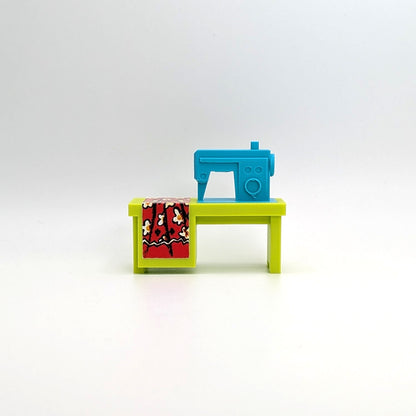 Sewing Machine 3D Printed Custom - Green/Turquoise - Compatible with Little People