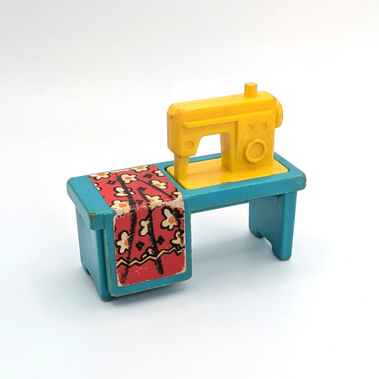 Sewing Machine - Turquoise/Yellow - Fisher Price Little People