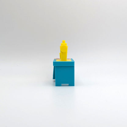 Sewing Machine 3D Printed Custom - Turquoise/Yellow - Compatible with Little People