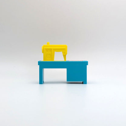 Sewing Machine 3D Printed Custom - Turquoise/Yellow - Compatible with Little People