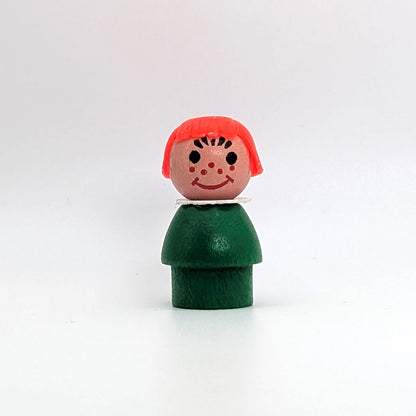 Girl - Green Wood Body | Wood Head - Fisher Price Little People