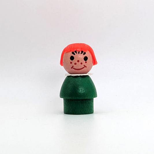 Girl - Green Wood Body | Wood Head - Fisher Price Little People