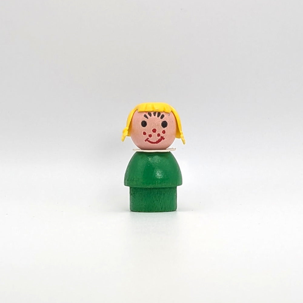 Girl - Green Wood Body | Wood Head - Fisher Price Little People