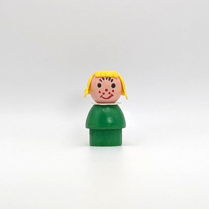 Girl - Green Wood Body | Wood Head - Fisher Price Little People