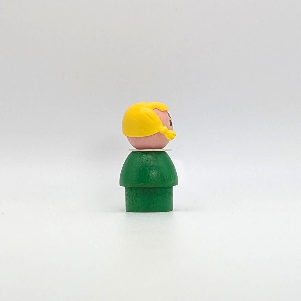 Girl - Green Wood Body | Wood Head - Fisher Price Little People