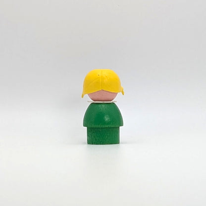 Girl - Green Wood Body | Wood Head - Fisher Price Little People
