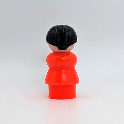 Woman - Bright Red Body | Black Ponytail - Fisher Price Little People