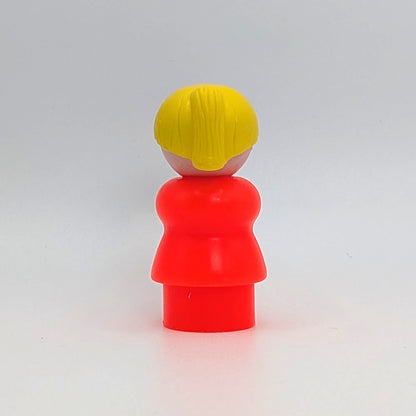 Woman with Glasses - Bright Red | Yellow Ponytail - Fisher Price Little People