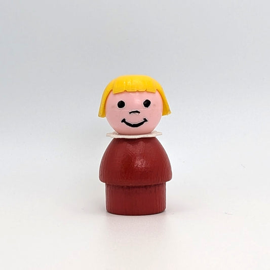 Girl - Red Wood Body | Plastic Head - Fisher Price Little People