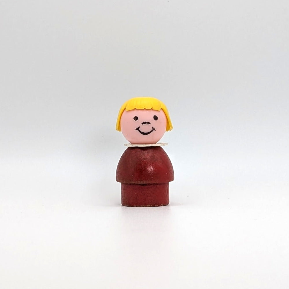Girl - Red Wood Body | Plastic Head - Fisher Price Little People