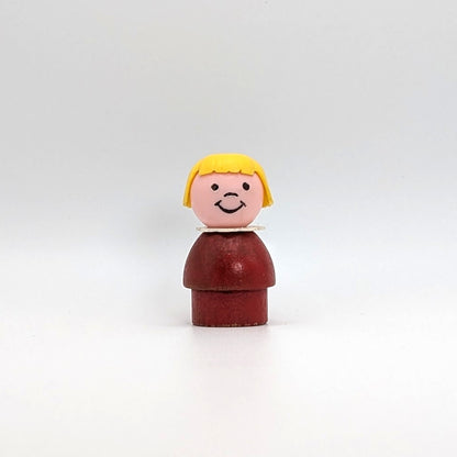 Girl - Red Wood Body | Plastic Head - Fisher Price Little People