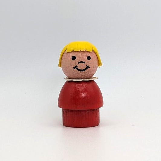 Girl - Red Wood Body | Wood Head - Fisher Price Little People