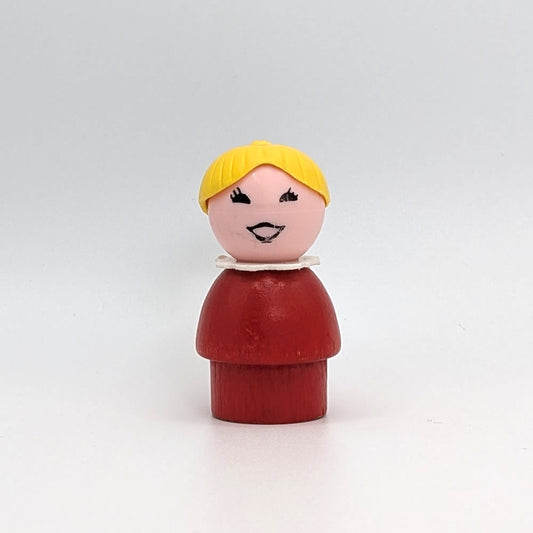 Girl - Red Wood Body | Plastic Head - Fisher Price Little People