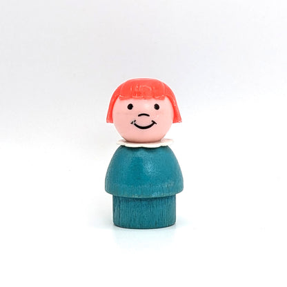Girl - Turquoise Wood Body | Plastic Head - Fisher Price Little People