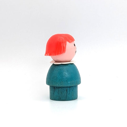 Girl - Turquoise Wood Body | Plastic Head - Fisher Price Little People