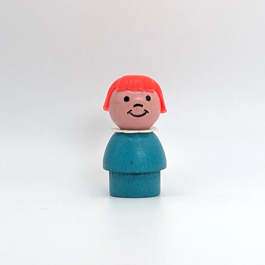 Girl - Turquoise Wood Body | Wood Head - Fisher Price Little People