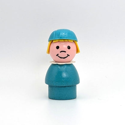 Girl - Turquoise Wood Body | Plastic Head - Fisher Price Little People