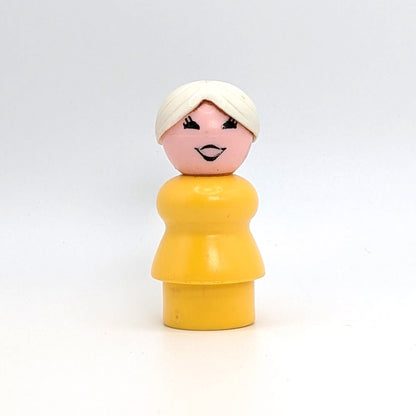 Woman - Yellow Body | White Bun - Fisher Price Little People