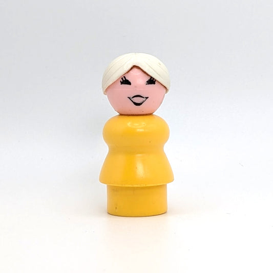 Woman - Yellow Body | White Bun - Fisher Price Little People