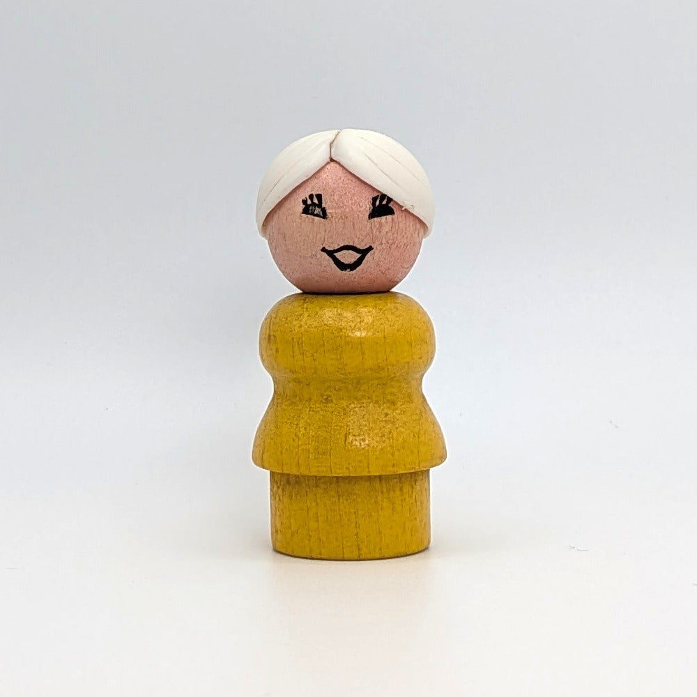 Woman - Yellow Wood Body | Wood Head - Fisher Price Little People