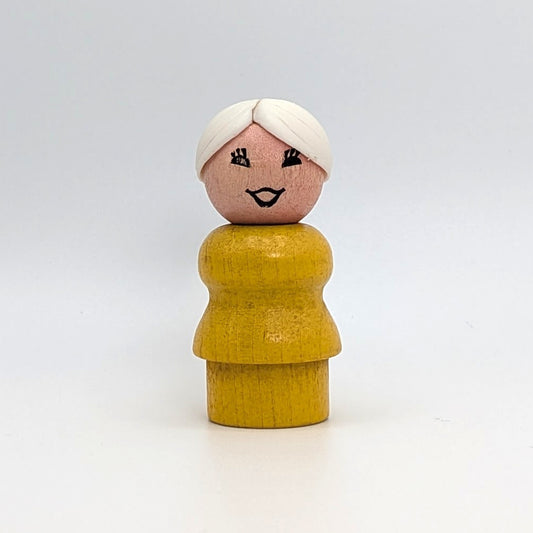 Woman - Yellow Wood Body | Wood Head - Fisher Price Little People