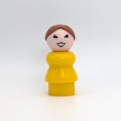 Woman - Yellow Body | Light Brown Ponytail - Fisher Price Little People