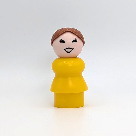 Woman - Yellow Body | Light Brown Ponytail - Fisher Price Little People